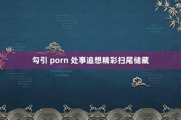 勾引 porn 处事追想精彩扫尾储藏