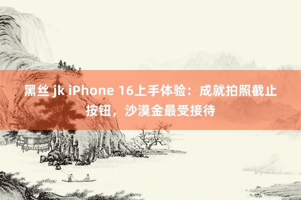 黑丝 jk iPhone 16上手体验：成就拍照截止按钮，沙漠金最受接待