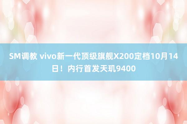 SM调教 vivo新一代顶级旗舰X200定档10月14日！内行首发天玑9400