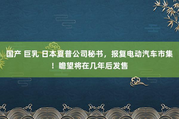 国产 巨乳 日本夏普公司秘书，报复电动汽车市集！瞻望将在几年后发售