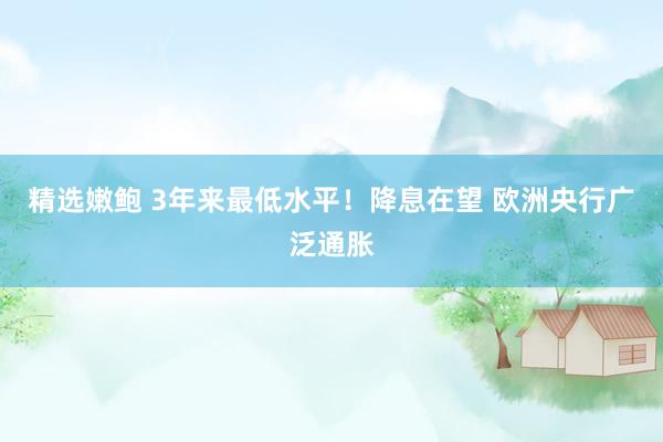 精选嫩鲍 3年来最低水平！降息在望 欧洲央行广泛通胀