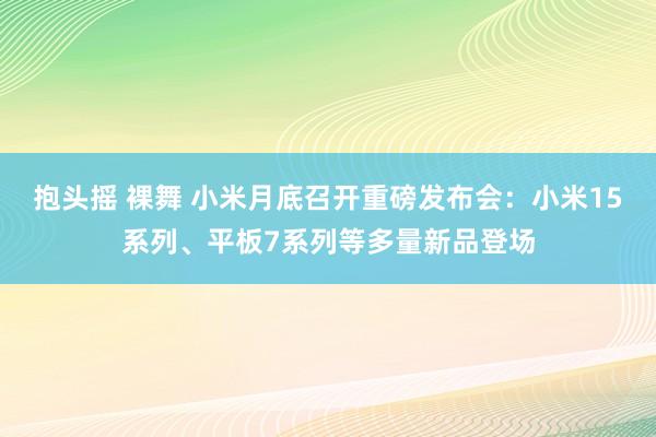 抱头摇 裸舞 小米月底召开重磅发布会：小米15系列、平板7系列等多量新品登场