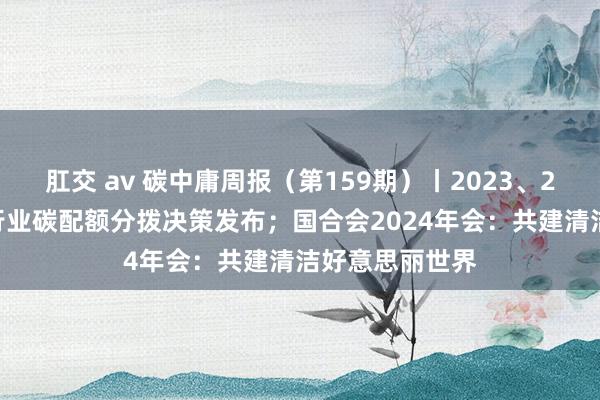 肛交 av 碳中庸周报（第159期）丨2023、2024年度发电行业碳配额分拨决策发布；国合会2024年会：共建清洁好意思丽世界