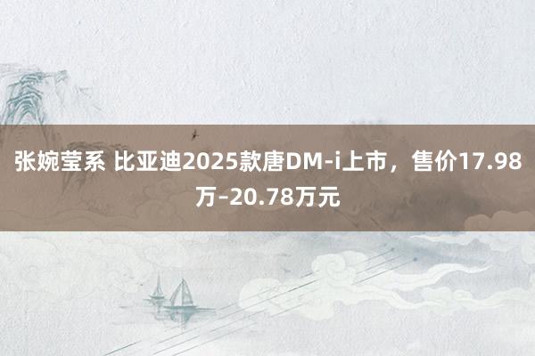 张婉莹系 比亚迪2025款唐DM-i上市，售价17.98万–20.78万元