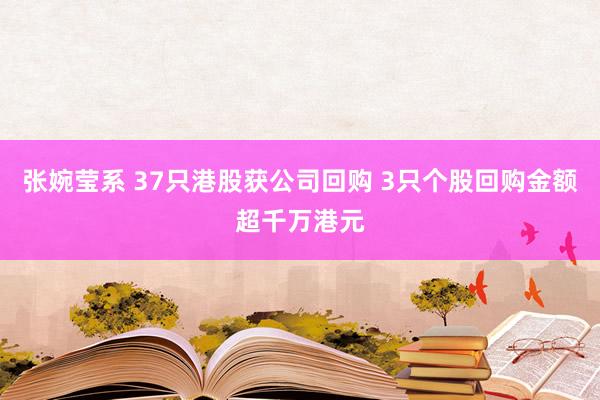 张婉莹系 37只港股获公司回购 3只个股回购金额超千万港元