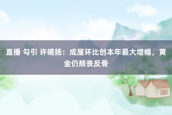 直播 勾引 许曦扬：成屋环比创本年最大增幅，黄金仍颓丧反骨