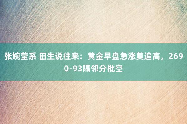 张婉莹系 田生说往来：黄金早盘急涨莫追高，2690-93隔邻分批空