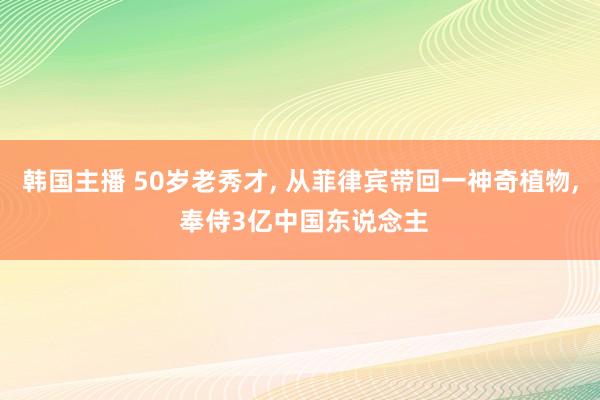 韩国主播 50岁老秀才, 从菲律宾带回一神奇植物, 奉侍3亿中国东说念主