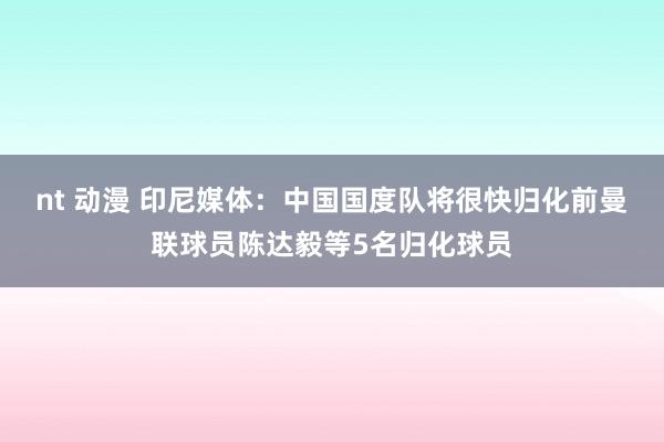 nt 动漫 印尼媒体：中国国度队将很快归化前曼联球员陈达毅等5名归化球员