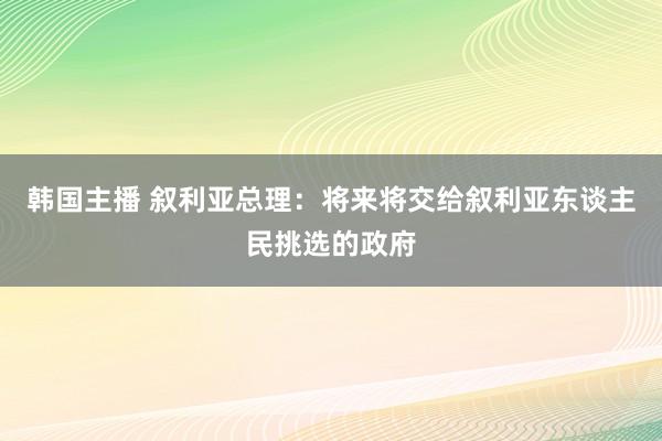 韩国主播 叙利亚总理：将来将交给叙利亚东谈主民挑选的政府