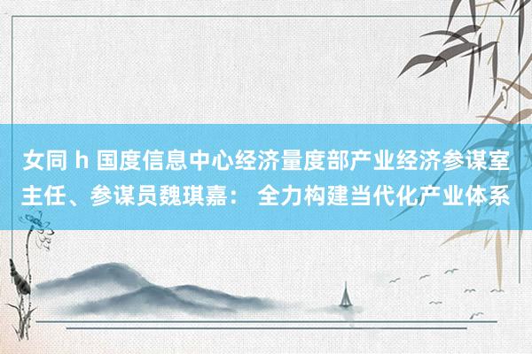 女同 h 国度信息中心经济量度部产业经济参谋室主任、参谋员魏琪嘉： 全力构建当代化产业体系