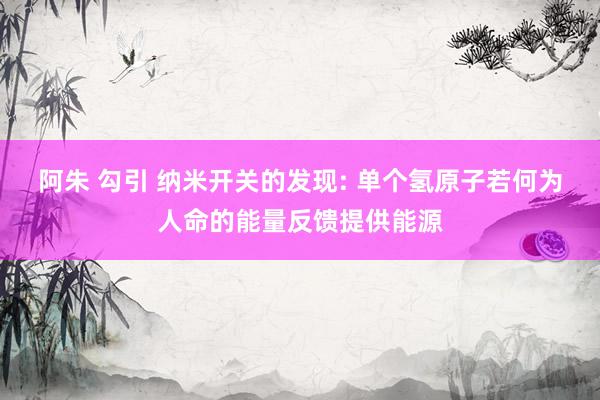 阿朱 勾引 纳米开关的发现: 单个氢原子若何为人命的能量反馈提供能源