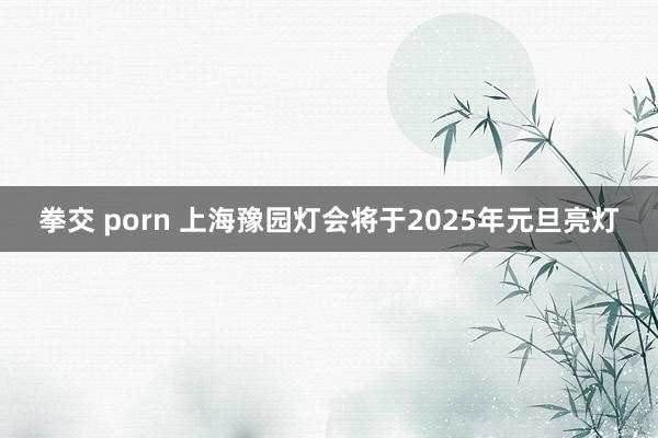 拳交 porn 上海豫园灯会将于2025年元旦亮灯