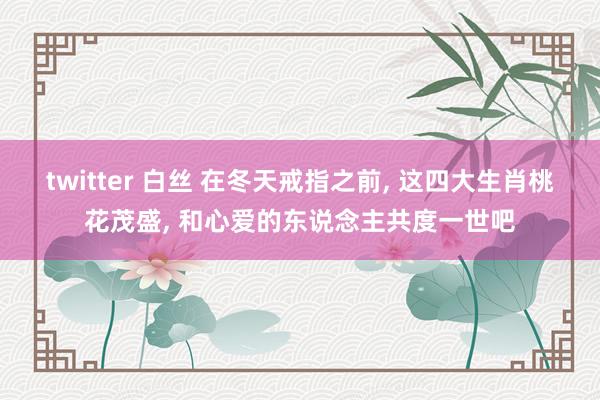 twitter 白丝 在冬天戒指之前, 这四大生肖桃花茂盛, 和心爱的东说念主共度一世吧