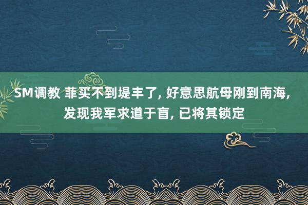 SM调教 菲买不到堤丰了, 好意思航母刚到南海, 发现我军求道于盲, 已将其锁定