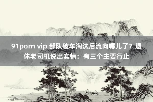 91porn vip 部队破车淘汰后流向哪儿了？退休老司机说出实情：有三个主要行止