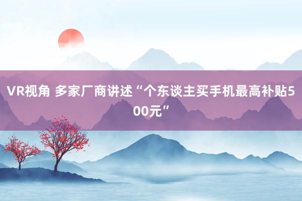 VR视角 多家厂商讲述“个东谈主买手机最高补贴500元”