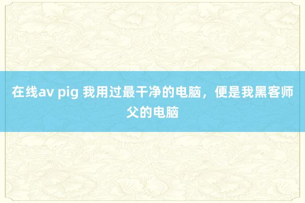 在线av pig 我用过最干净的电脑，便是我黑客师父的电脑