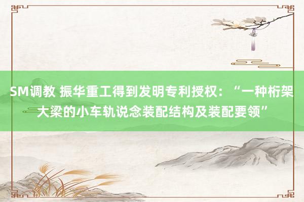 SM调教 振华重工得到发明专利授权：“一种桁架大梁的小车轨说念装配结构及装配要领”